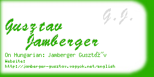 gusztav jamberger business card